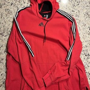Red Adidas pullover hoodie XXL